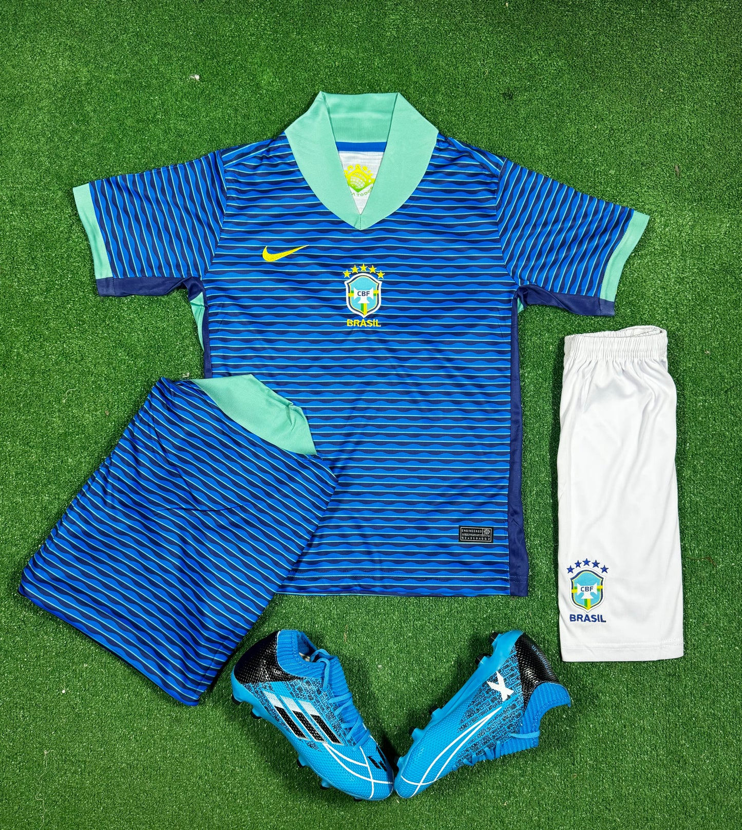 🇧🇷 Tenue Enfant Brésil 2024/2025 – Fierté Canarinho 💛💚