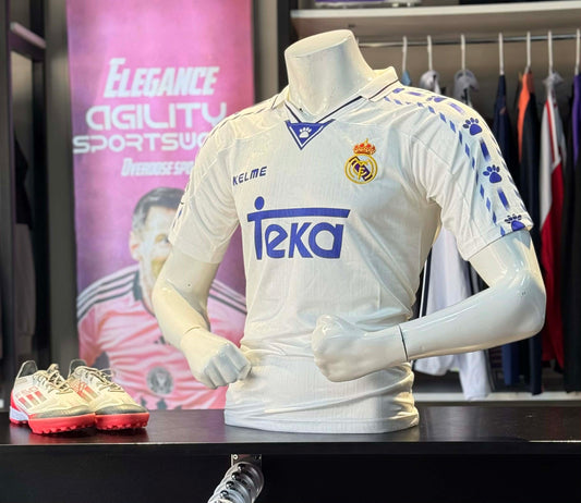 T-shirt vintage domicile rétro Kelme du Real Madrid, saison 1996/1997