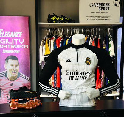 Half Zip Real Madrid Noir et Blanc