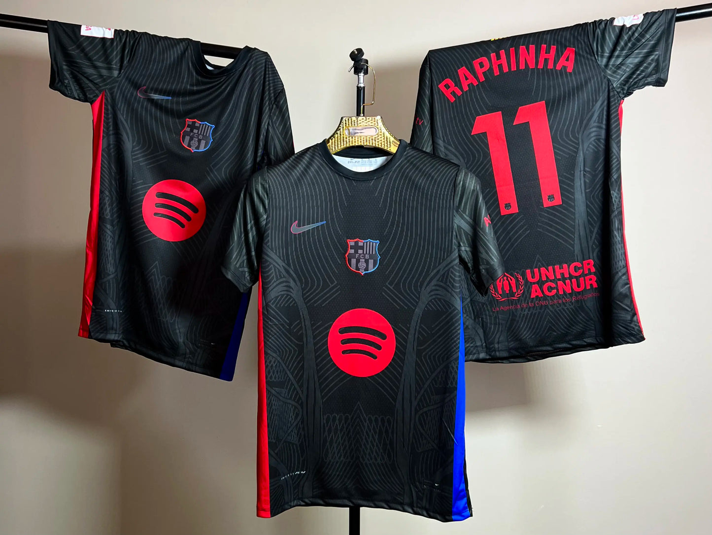 T-shirt FC Barcelone Third (Noir) – Raphinha – Saison 2024/2025 - Overdose Sport