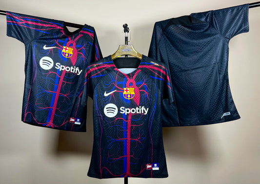 T-shirt Barça 2024/2025 – Bleu avec motifs graphiques - Overdose Sport