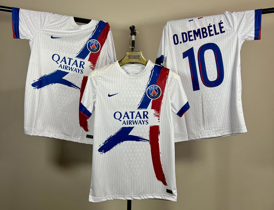 T-shirt PSG Blanc – Flocage Dembélé - Overdose Sport