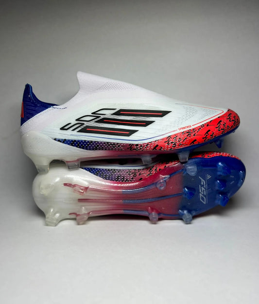 Crampon F50 Adidas Blanc Bleu