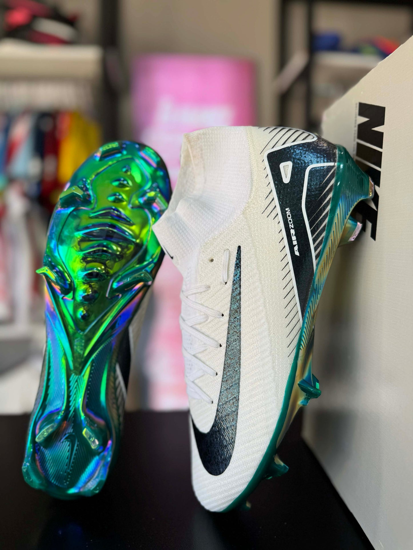 Crampon Nike Air Zoom Mercurial, Haute Cheville - Blanc